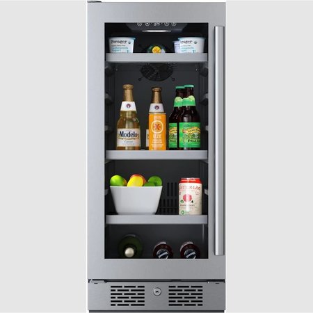 AVALLON 15 Inch Wide 86 Can Beverage Center with LED Lighting ABR152SGLH